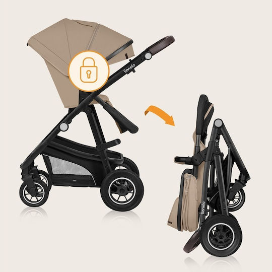 Bianca Adjustable 3 in 1 Baby Stroller Suitable for Newborn Beige Sand 11.75kg