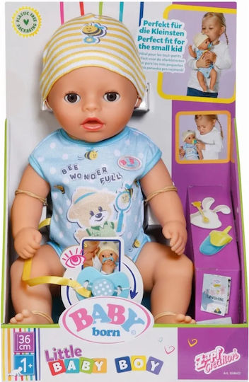 ZAPF Creation Baby Born Σετ με Μωρό Κούκλα Little Boy Lukas για 1+ Ετών 36 εκ.