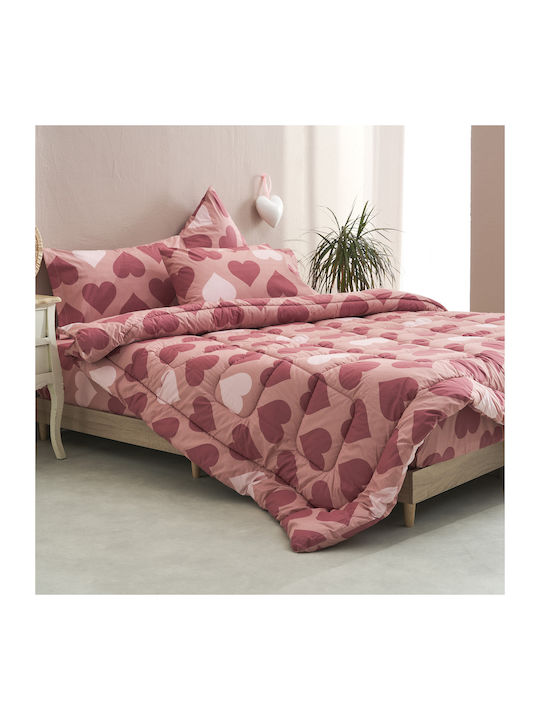 Charalambidis Textiles Salonica Σετ Σεντόνια Υπέρδιπλα 240x260εκ. Κόκκινο (4τμχ)
