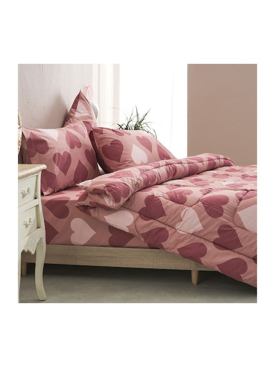 Charalambidis Textiles Salonica Σετ Σεντόνια Υπέρδιπλα 240x260εκ. Κόκκινο (4τμχ)