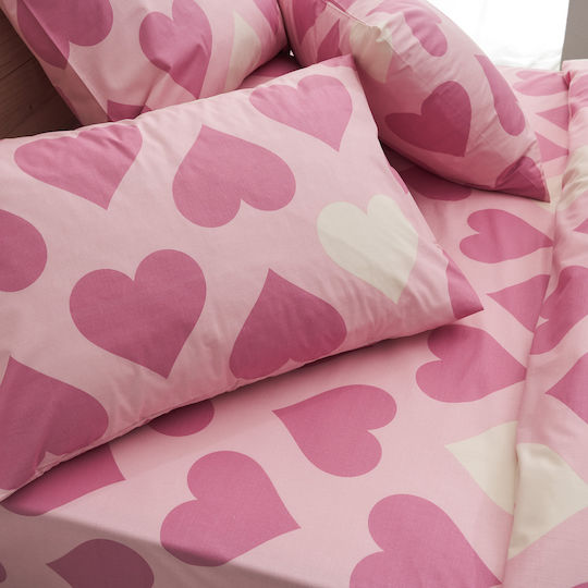 Charalambidis Textiles Bettwäsche-Set Überdoppel 240x260cm. Salonica Pink 4Stück