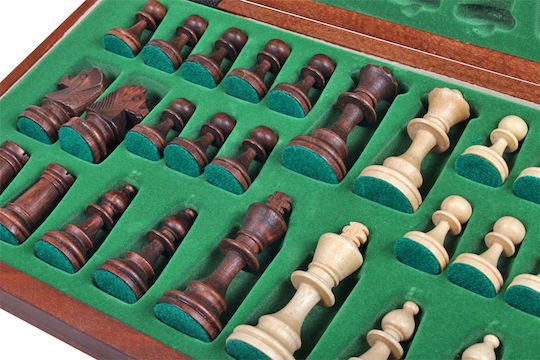 Wooden Tournament Chess Jupiter No 4 42x42cm Burned Weighted Metal