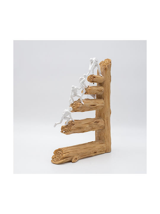 Dekorative Figuren Menschliche Figuren Klettern Polyresin Natürliche Weiße 22x6.5x26cm