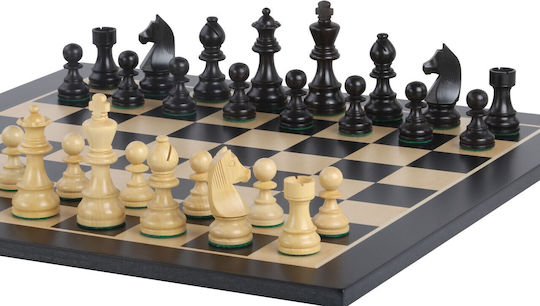 Timeless Chess Set Ebony-stained Chessboard 48x48cm
