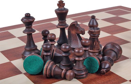 Staunton Nr. 6 In Hölzernem Etui Gehobelt Holz