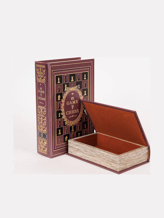 Estheti Home S/2 Διακοσμητικα Κουτια Game Chess Ξυλινο Καφε 27x18x7cm 819-00287