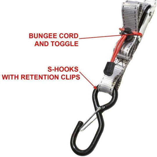 Set 4 Tension Straps Master Lock 3062eurdat Double S-hooks Ratchet Closure 4 X 1.80 M