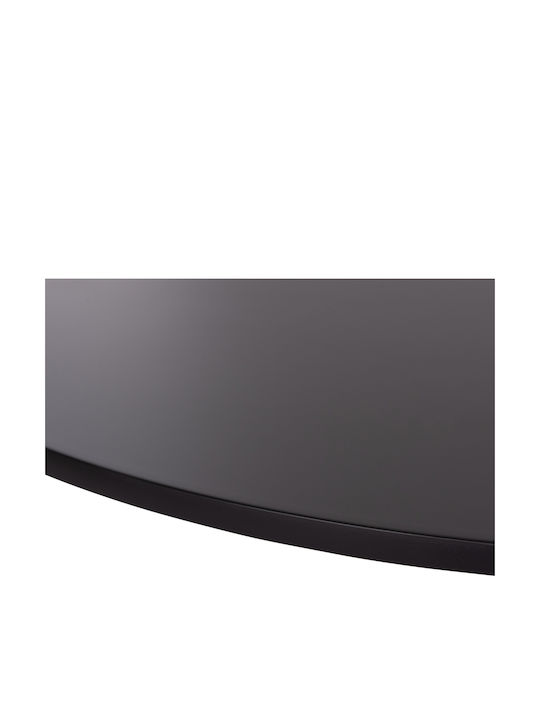 Brolin Round Table Dining Room Wooden Black Velvet-Black Metal 50x50x73cm