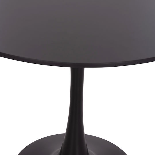 Brolin Round Table Dining Room Wooden Black Velvet-Black Metal 50x50x73cm