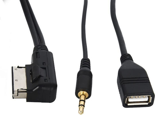 Ami Mdi Mmi Aux Jack 3.5mm Usb Cablu Adaptor Audi A3 A4 A5 A6 A8 Q5 Q7 R8 Tt Volkswagen Seat Skoda Lungime 2m