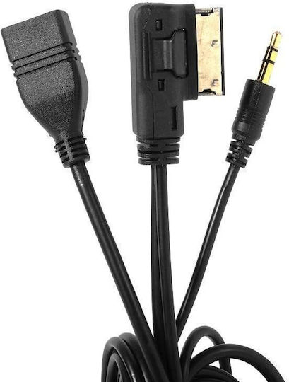 Ami Mdi Mmi Aux Jack 3.5mm Usb Cablu Adaptor Audi A3 A4 A5 A6 A8 Q5 Q7 R8 Tt Volkswagen Seat Skoda Lungime 2m