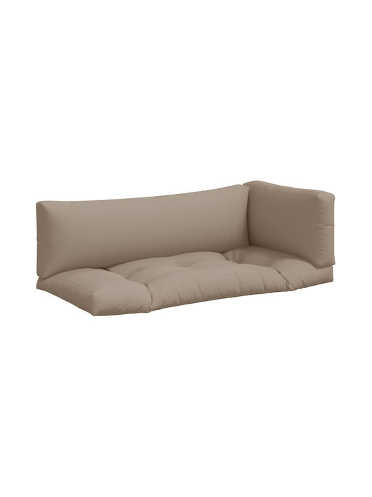 vidaxl Gartenstuhlkissen Palette 3 Stück Taupe Stoff