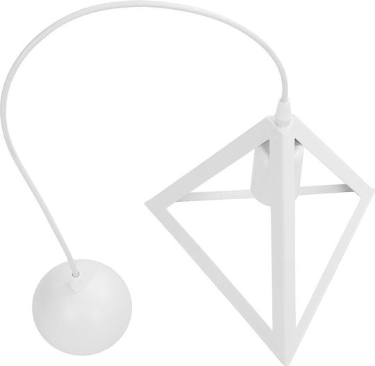 GloboStar Triangle Pendant Light White with Socket E27 24x24x86cm