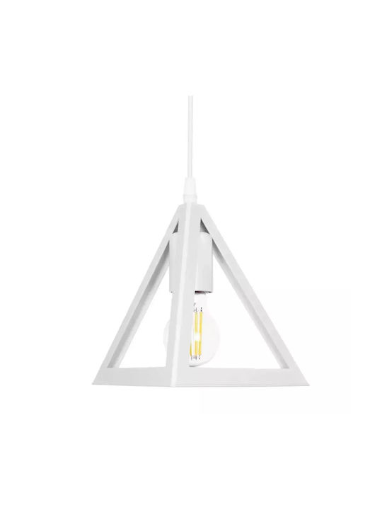 GloboStar Triangle Pendant Light White with Socket E27 24x24x86cm