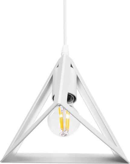 GloboStar Triangle Pendant Light White with Socket E27 24x24x86cm
