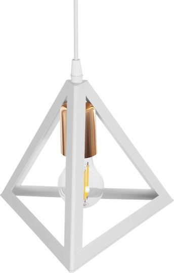 GloboStar Triangle Pendant Light White Bell with Socket E27 24x24x56cm