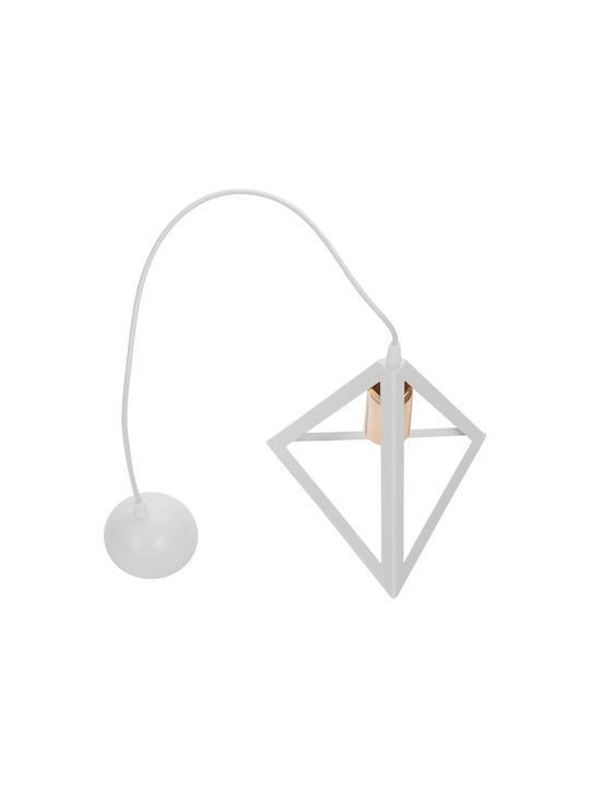 GloboStar Triangle Pendant Light White Bell with Socket E27 24x24x56cm