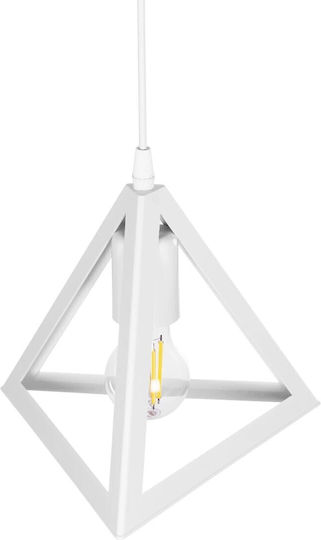GloboStar Triangle Pendant Light White with Socket E27 24x24x86cm