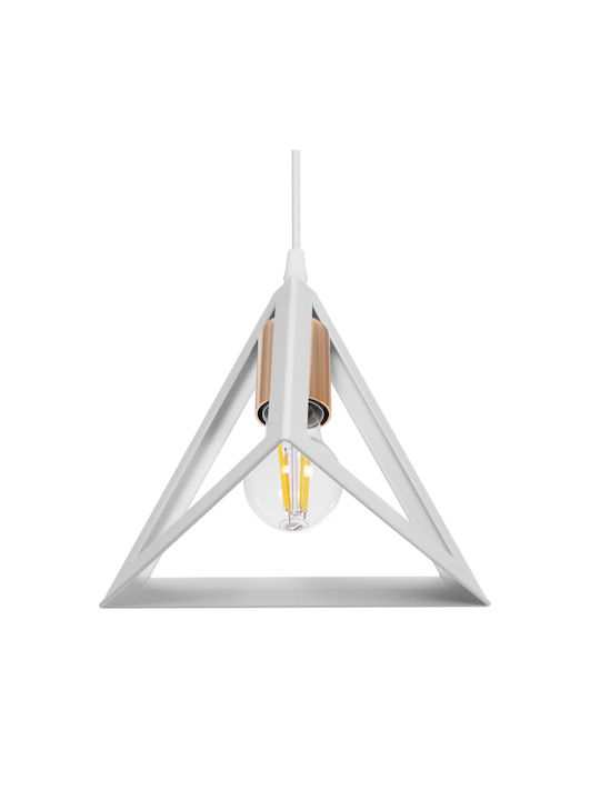 GloboStar Triangle Pendant Light White Bell with Socket E27 24x24x56cm