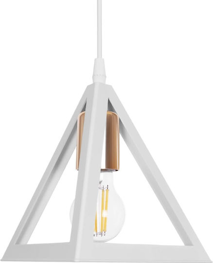 GloboStar Triangle Pendant Light White Bell with Socket E27 24x24x56cm