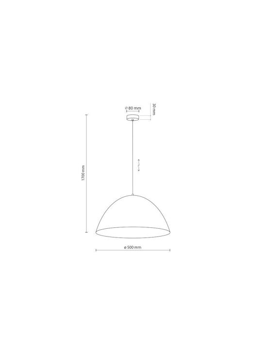 TK Lighting Faro Κρεμαστό Φωτιστικό Μαύρο Καμπάνα με Ντουί E27 50εκ.