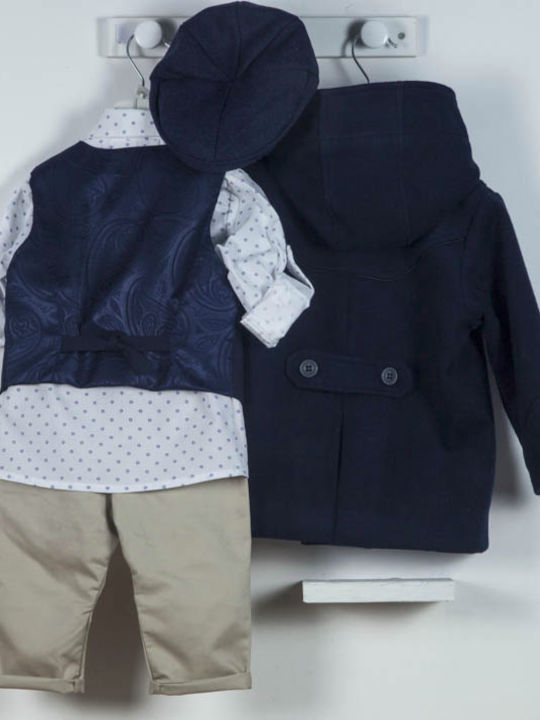 Bambolino Baptism Coat for Boys Casper Navy Blue