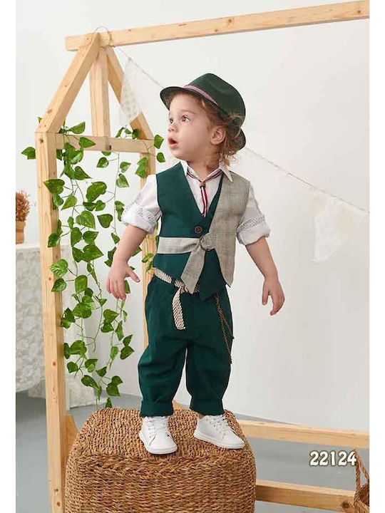 Bonito Baby Βαπτιστικό Κοστούμι με Γιλέκο για Αγόρι "22124" 5τμχ