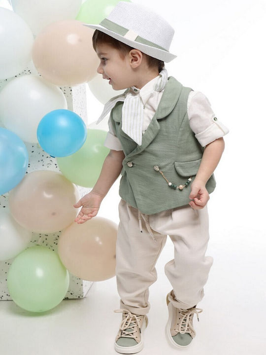 Mi Chiamo Boys Baptism Suit Green