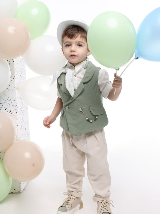 Mi Chiamo Boys Baptism Suit Green