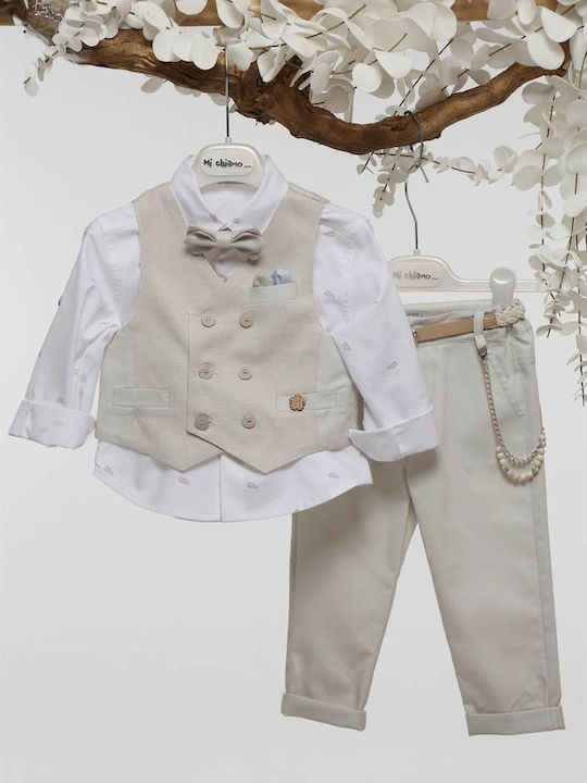 Mi Chiamo Taufkleid Für Jungen Beiger Anzug