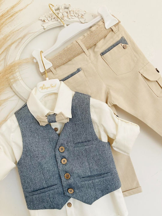 Vintage Soul Taufkleidung für Jungen Mehrfarbiger Anzug