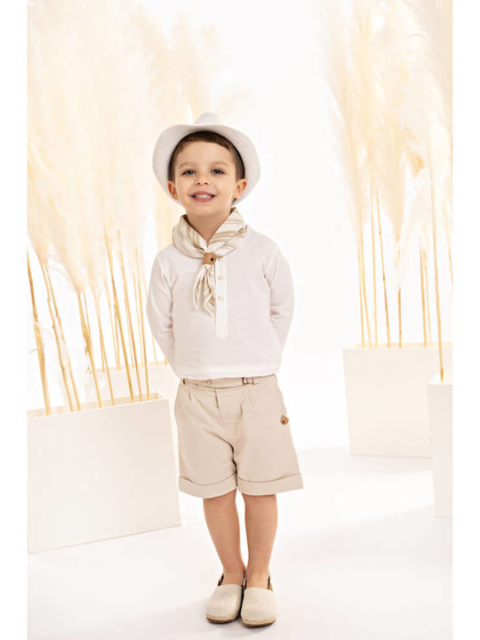 Baby Bloom Boys Linen Baptism Suit Beige