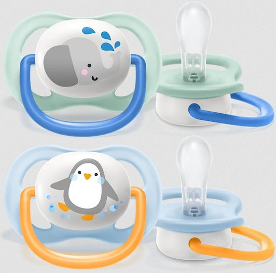 Philips Avent Ultra Air Orthodontic Pacifiers Silicone Animals - Mint / Light Blue for 0-6 months 2pcs