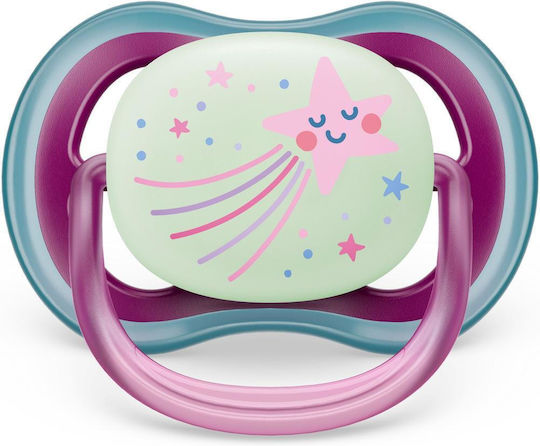 Philips Ultra Air Pacifiers Silicone Night Dreams/Star - Pink/Purple for 6-18 months 2pcs