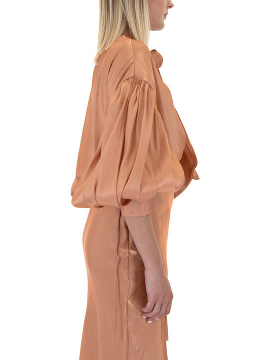 Women's Blouse Long Sleeve Bronze