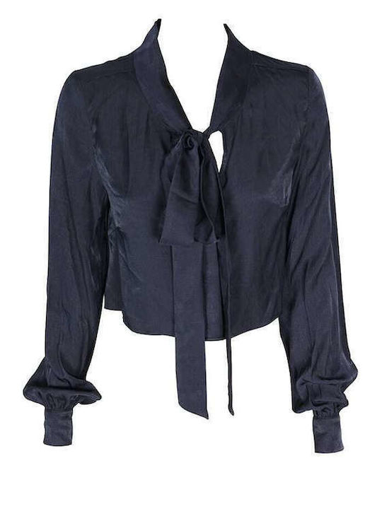 Women's Blouse Satin Midnight Hour Blue