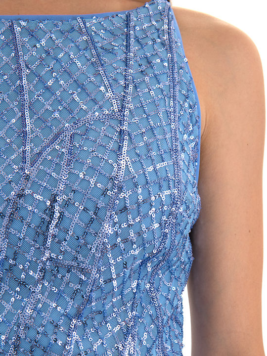 Dress Καλοκαιρινό Mini Βραδινό Φόρεμα Σιέλ