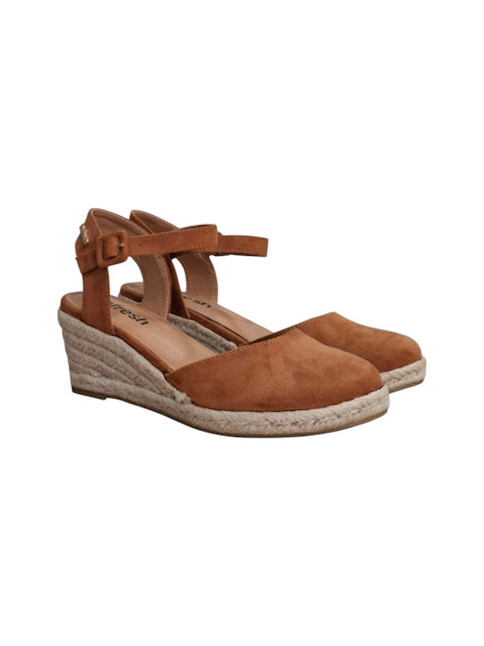 # Damenplattformen im Espadrilles-Stil Braun