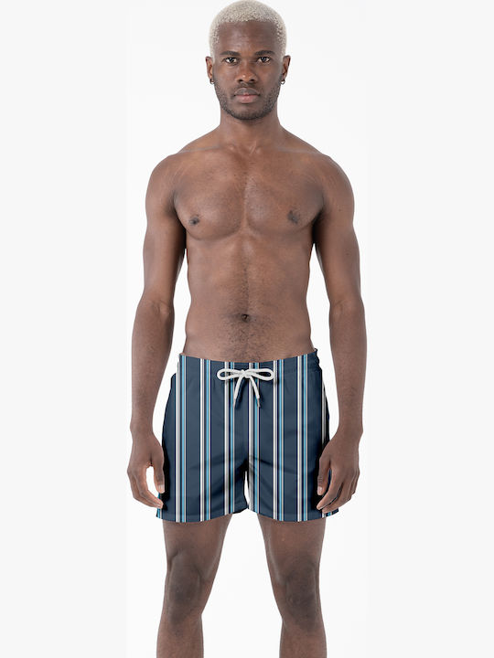 Men's Swimwear Shorts Dark Blue Striped
