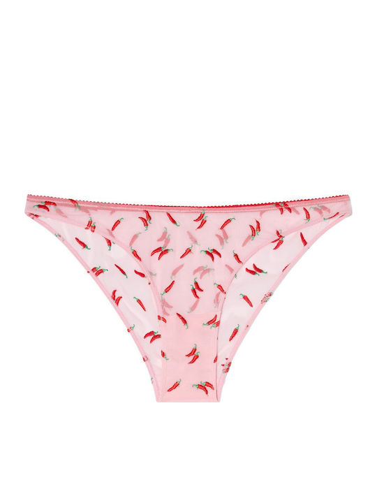 Damen-Slip Nahtlos Powder Pink Feuerrot