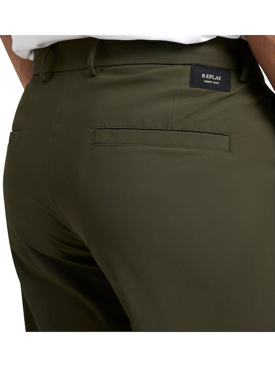 Trousers Chino Elastic in Regular Fit Khaki