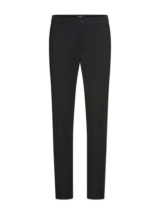 Men's Trousers Chinos Elastic in Regular Fit Black
