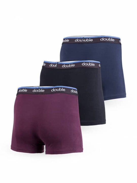 Slipuri pentru bărbați Bordeaux, Blue, Black 3Pachet