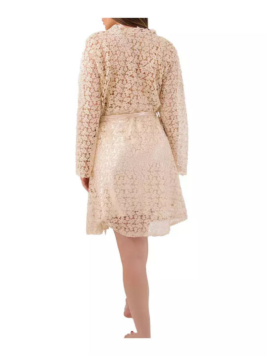 FMS Sommer Damen Robe mit Nachthemd Caramel