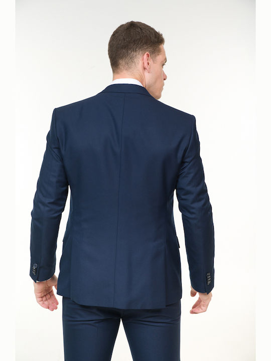 Men's Suit with Vest Blue-black
