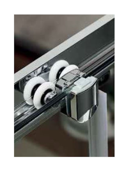 Shower Door 110xH185cm 6mm Glass Clean Glass 1 Fixed & 1 Sliding Panel Axis Slider 1+1 Slx110c-100