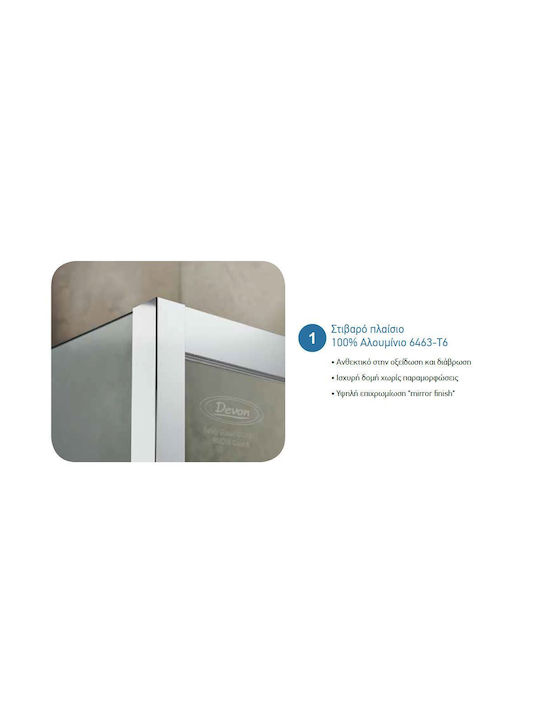 Panou Lateral Fix 80 Cm Pentru Ușă Duș Profil Cromat Sticlă Transparentă 6 Mm Înălțime 185 Cm Devon Primus Plus Side Panel Spbi80t-100