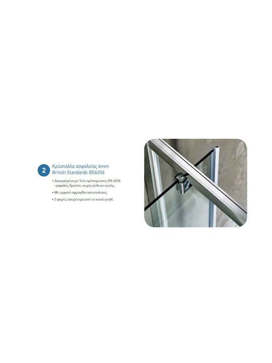 Panou Lateral Fix 80 Cm Pentru Ușă Duș Profil Cromat Sticlă Transparentă 6 Mm Înălțime 185 Cm Devon Primus Plus Side Panel Spbi80t-100