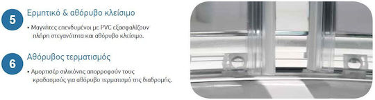 Fixed Side Panel 80 cm for Shower Door Chrome Profile 6 mm Clear Glass Height 185 cm Devon Primus Plus Side Panel Spbi80t-100