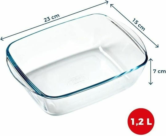 Pyrex Ορθογώνιο Πυρίμαχο Σκεύος Γυάλινο 1100ml